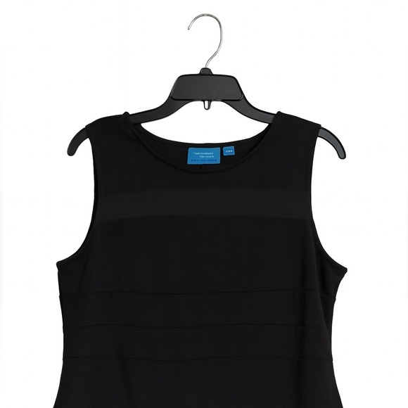 Simply Vera Wang Black Dress PL Sleeveless Sheath | Striped Front | Classic Fit - Picture 3 of 4